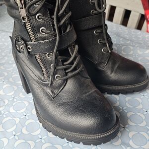 Torrid Black Hiker Heel Boots